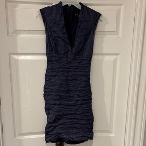 bebe Navy Ruched Mini Dress
